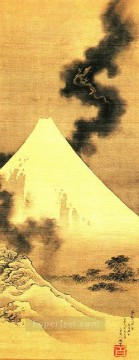  drag Pintura - el dragón de humo escapando del monte fuji katsushika hokusai ukiyoe
